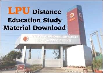 LPU Distance Education Study Materials Download
